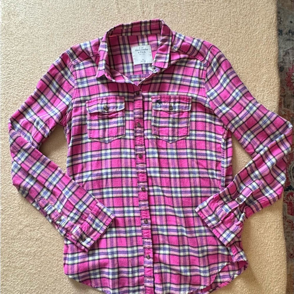 Abercrombie & Fitch Pink Plaid Button Down Shirt